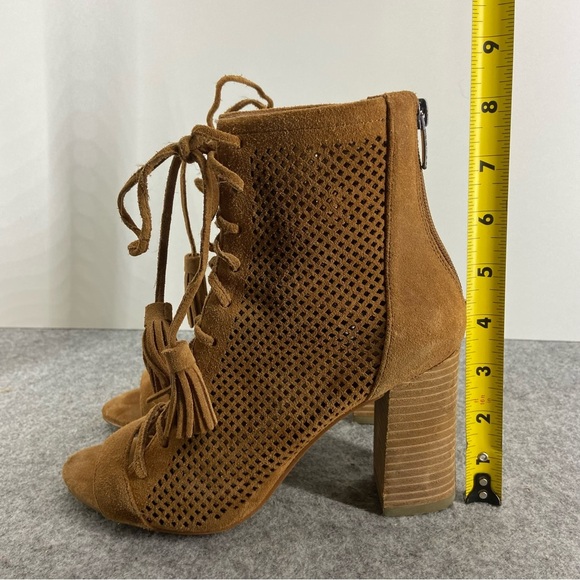 Marc Fisher Shaini Dark Tan Suede Lace Up Heels Women’s Size 7M - Picture 7 of 10